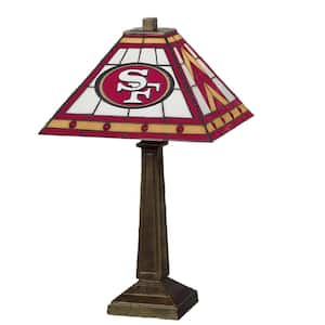 NFL 23 in. Antique Bronze Stained Glass Mission Lamp- 49ers