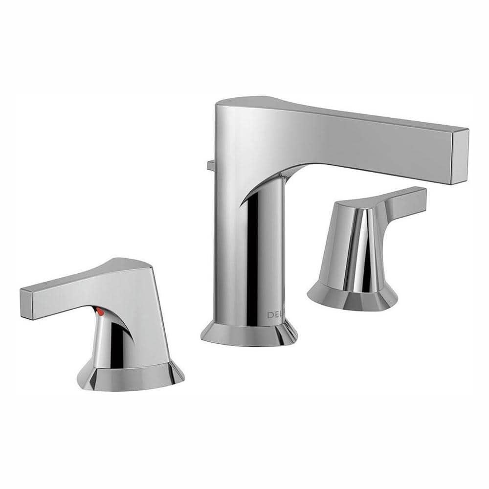 Delta Zura 8 in. Widespread 2-Handle Bathroom Faucet with Metal Drain ...