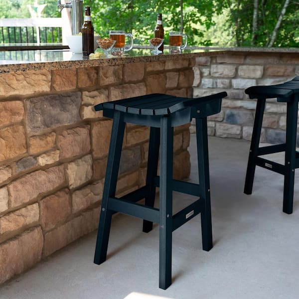 Summit Square Federal Blue Recycled Plastic Bar Height Outdoor Bar Stool