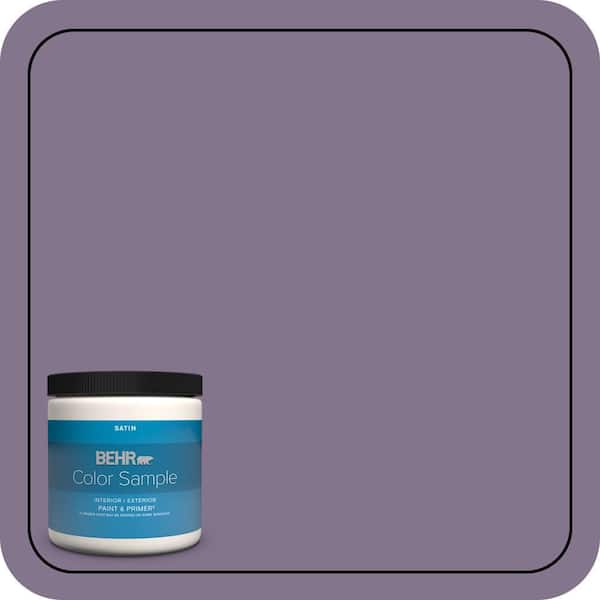 BEHR PREMIUM PLUS 8 oz. #S100-5 Purple Potion Satin Enamel Interior/Exterior Paint & Primer Color Sample