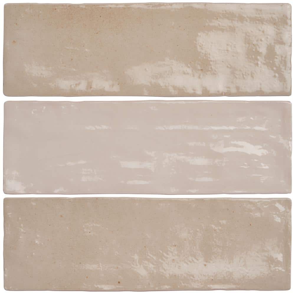 Beige 3" x 8" Glazed Ceramic Subway Wall Tile