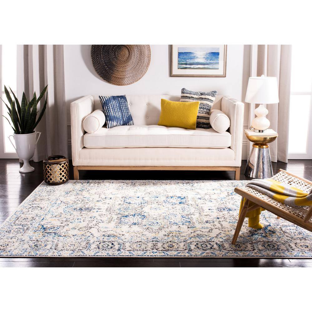 Madison Chic Grey Ivory Medallion 5'3" x 7'6" Synthetic Area Rug
