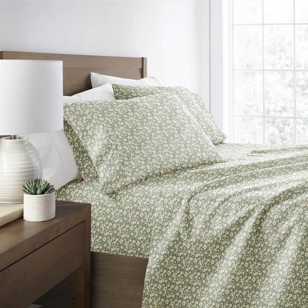 4-Piece Eucalyptus Floral Dream Microfiber Poly Patterned Sheet Set in Twin price history on PriceWatchPro