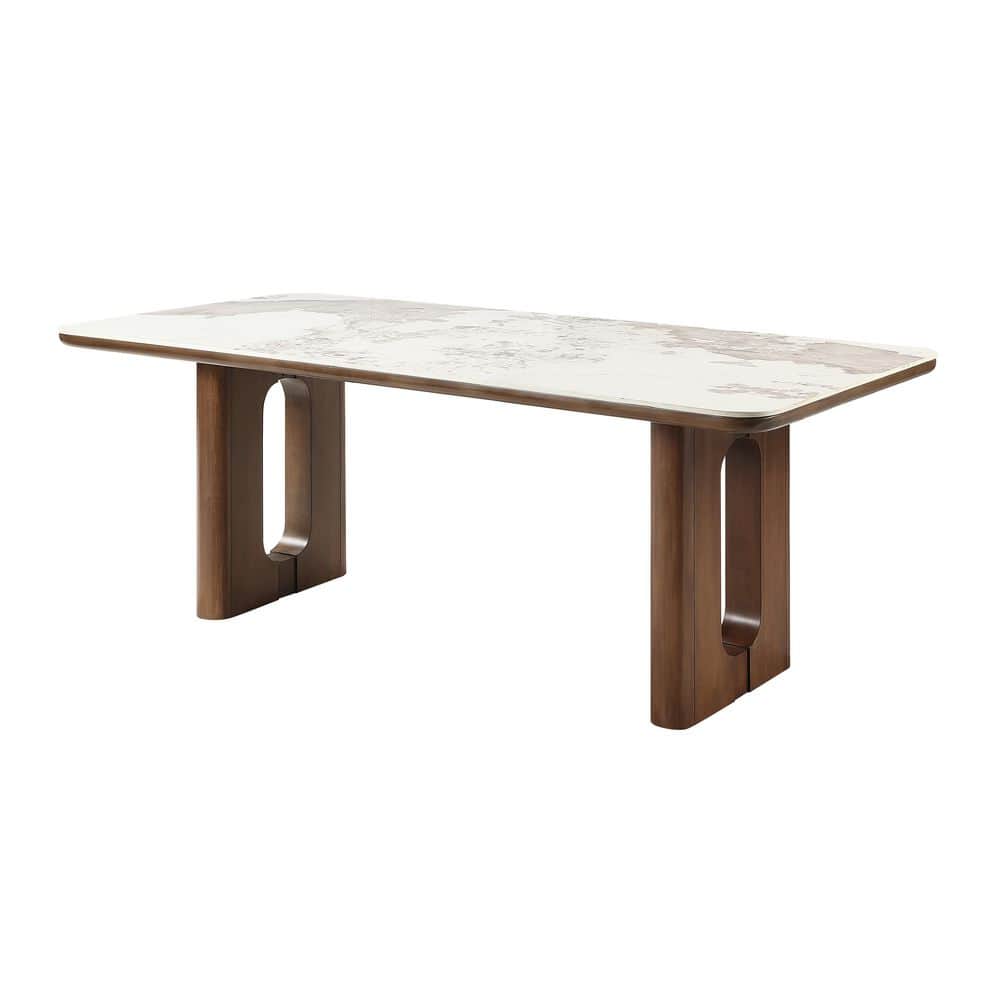 Acme Furniture Harbor Walnut Ceramic 84 in. Double Pedestal Base