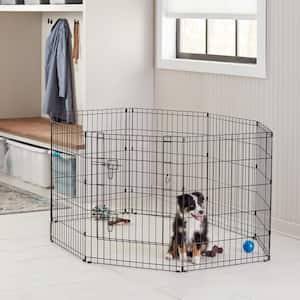0-Acre 30 in. Indoor/Outdoor Collapsable Dog Exercise Pen with Latched Door