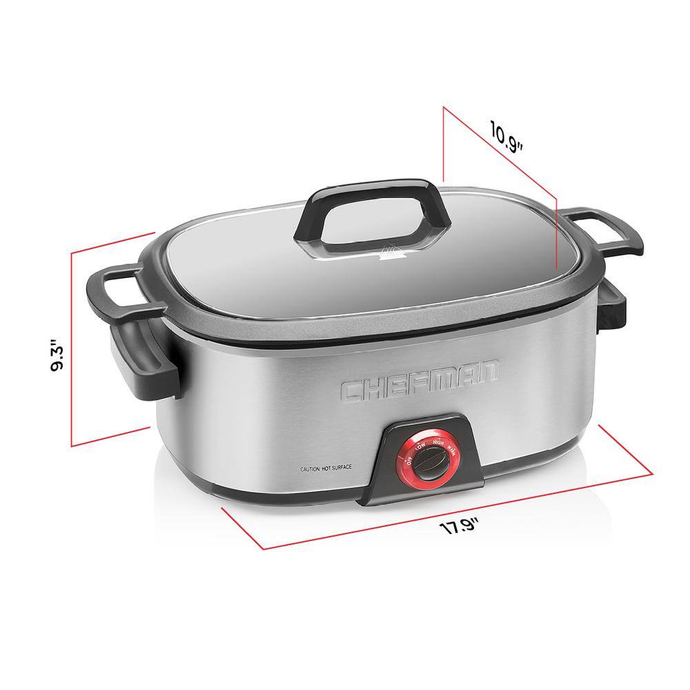 Chefman 6-Quart Stainless Steel Nonstick Slow Cooker