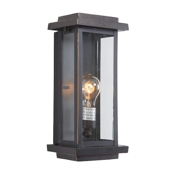 Yosemite Home Decor Ashlan Collection 1-Light Oil-Rubbed Bronze Outdoor Wall Lantern Sconce