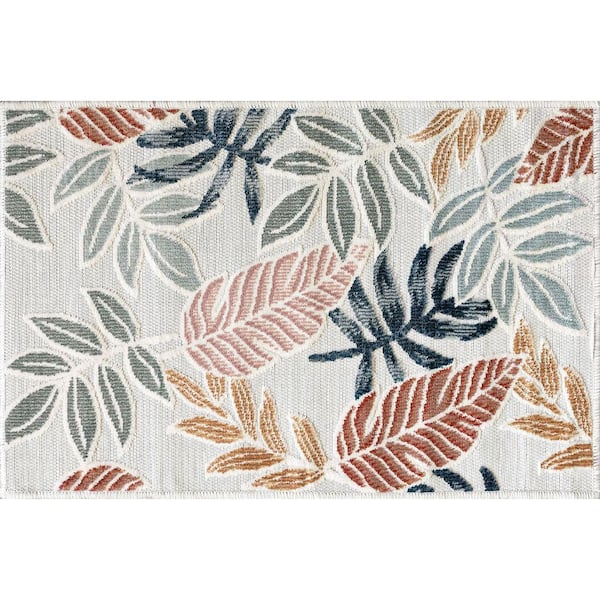 Tayse Rugs Tropic Floral Multi 2 ft. x 3 ft. Indoor/Outdoor Area Rug