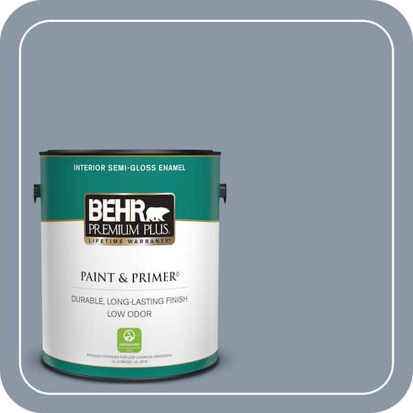 BEHR PREMIUM PLUS 1 gal. #ICC-103 Approaching Dusk Semi-Gloss Enamel Low Odor Interior Paint & Primer