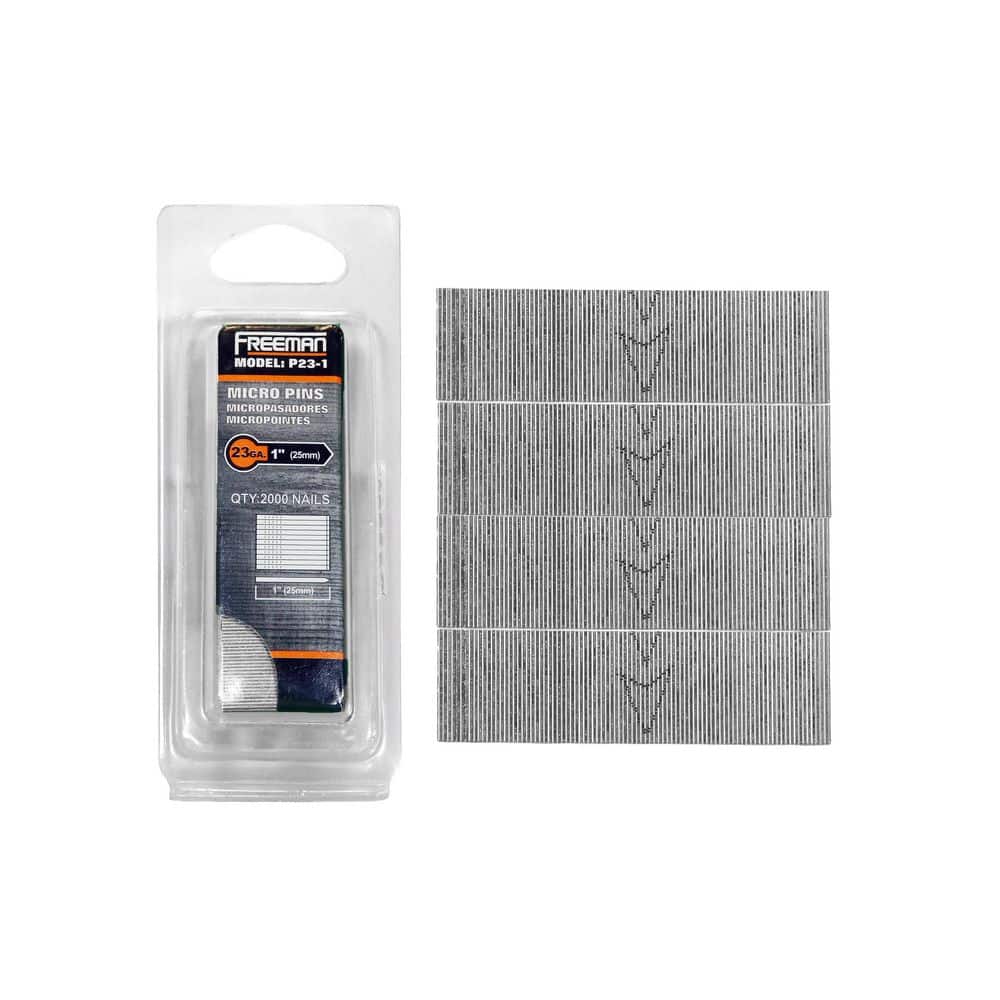Freeman 23-Gauge 1 in. Glue Collated Finishing/Casing Headless Micro ...