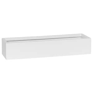 Balcony Slim Low Small 19.7 in. W Matte White Fiberstone Indoor Outdoor Modern Rectangle Planter