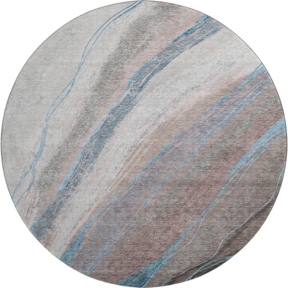 Mayfield Premium Machine Washable Abstract AMF2036 Brown 8 ft. x 8 ft. Round Rug price history on PriceWatchPro