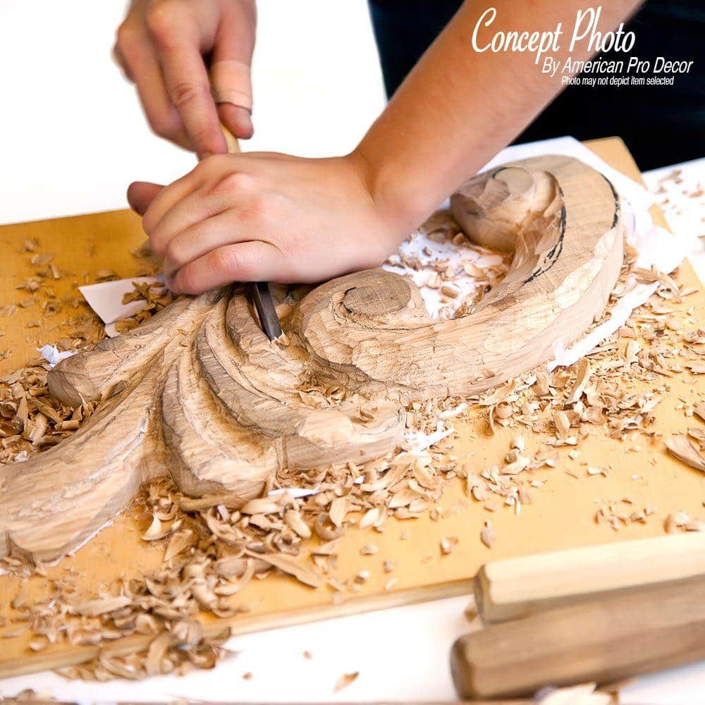 Small Unfinished Hand Carved Alder Wood Corbel