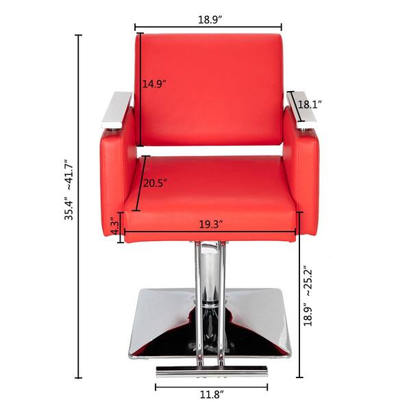 Winado Red Hydraulic Barber Chair Styling Salon Beauty Spa Seat