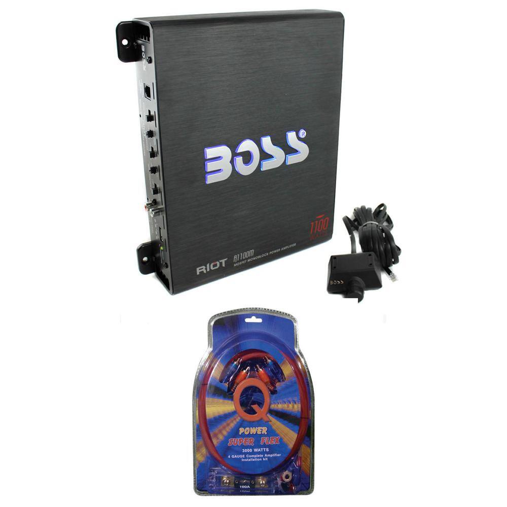 Riot Mono Car Amp Amplifier plus Sub Bass Remote plus Wiring Kit