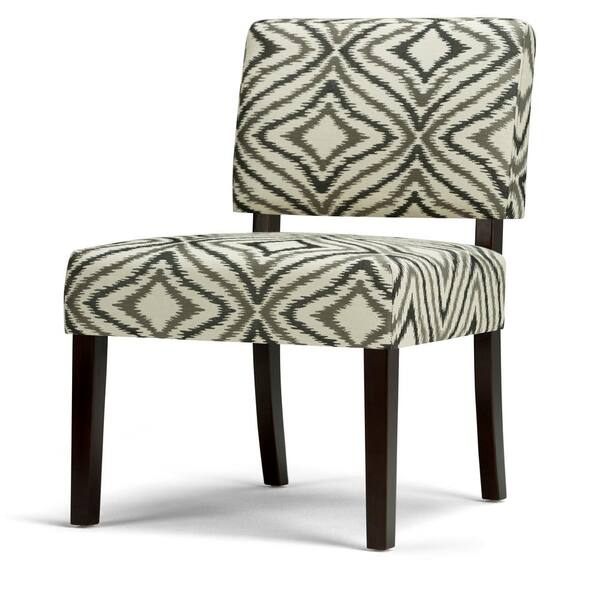 Simpli Home Virginia Grey Fabric Slipper Chair