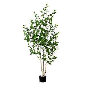 6 ft. Artificial Birch Tree with Real Touch Leaves