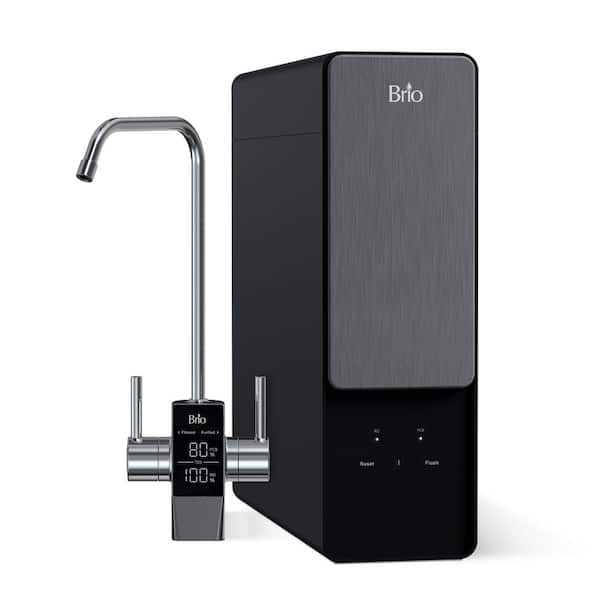 Brio Aquus Reverse Osmosis Tank Less Water Filtration System with Smart Faucet, 800 Gallons Per Day, 2:1 Pure to Drain