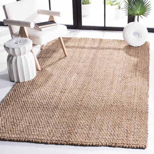 Natural Fiber Beige Doormat 3 ft. x 3 ft. Woven Crosstitch Square Area Rug