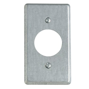 4 in. Square Steel Metallic Box Cover for Single Twist Lock Receptacle