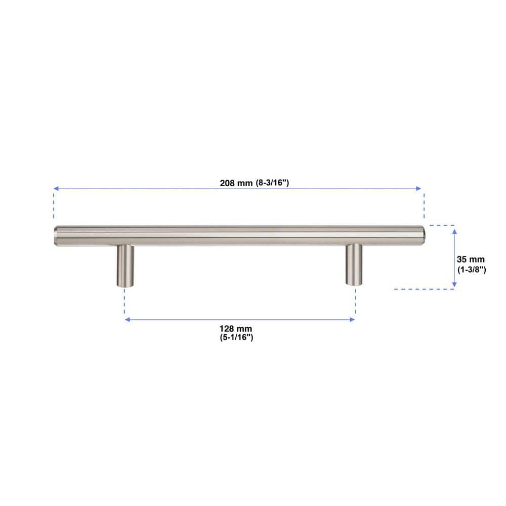 Brushed Nickel 8-Inch Bar Pull with Mounting Hardware