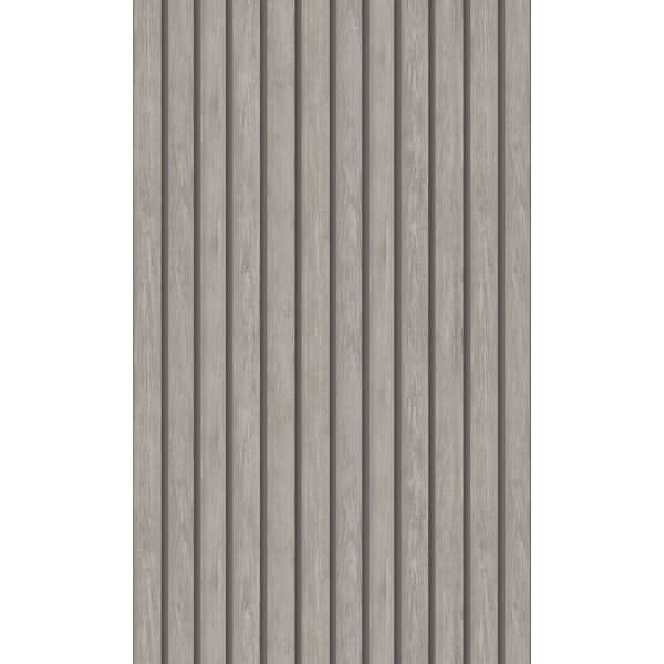 Walls Republic Grey Geometric Stripes Faux Wood Shelf Liner Non-Woven Wallpaper Double Roll (57 sq. ft.)