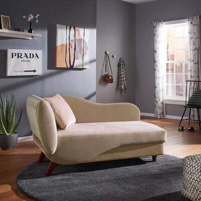 Beige Two-Tone Dark & Light Functional Chaise With 1 Pillow