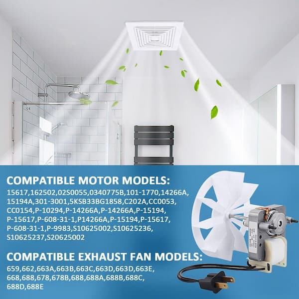 OBJLGEV Bathroom Exhaust Fan Motor Kit 120V 60Hz 0.29A 3000RPM CCW