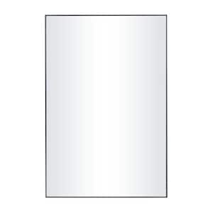 36 in. x 24 in. Simplistic Rectangle Framed Black Wall Mirror with Thin Minimalistic Frame