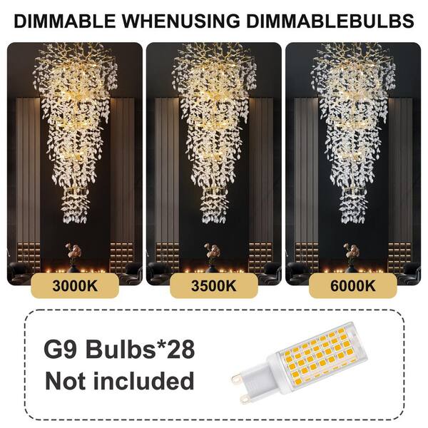 Miles Lightings Modern Chandelier 118 in. 28-Light Crystal