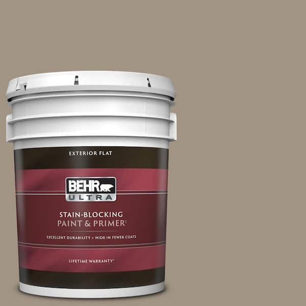 BEHR ULTRA 5 gal. #PPU7-23 Rolling Pebble Flat Exterior Paint & Primer
