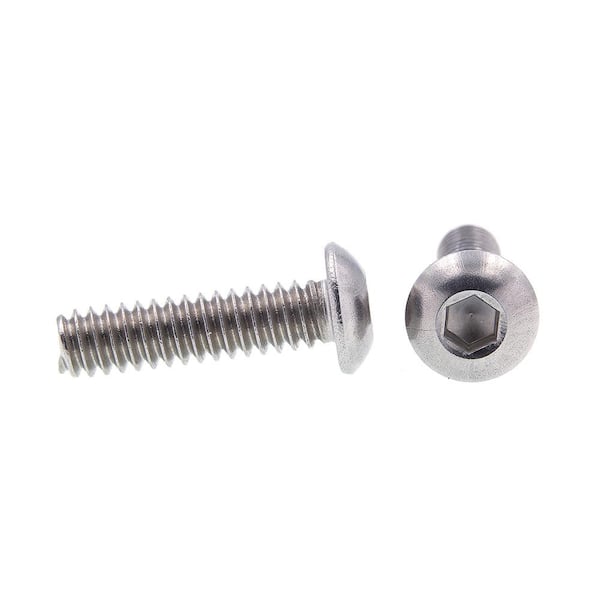 Prime-Line #10-24 x 3/4 in. Grade 18-8 Stainless Steel Hex Allen Drive  Button Head Socket Cap Screws (10-Pack) 9169287 The Home Depot
