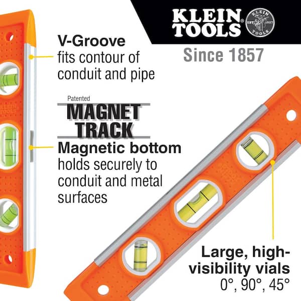 Torpedo Level, 3 Vial, 9-Inch