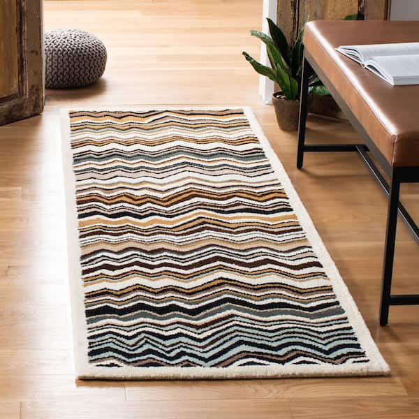Wyndham 2 ft. x 11 ft. Brown/Multi Zig-Zag Runner Rug