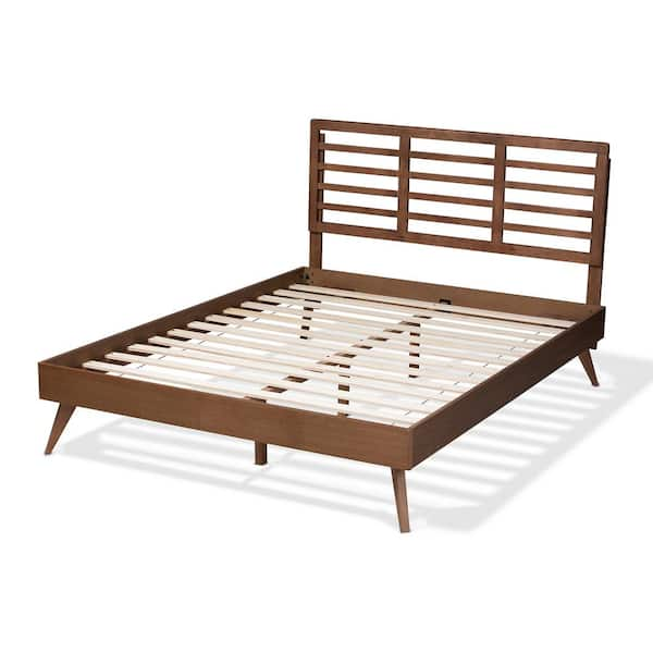 Baxton Studio Calisto Walnut King Platform Bed 156 94099424 HD