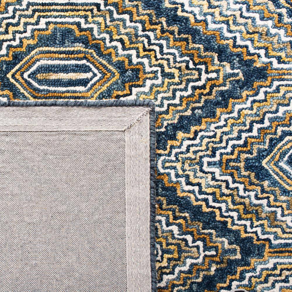 Blue Geometric Handmade Wool Area Rug 3' x 5'
