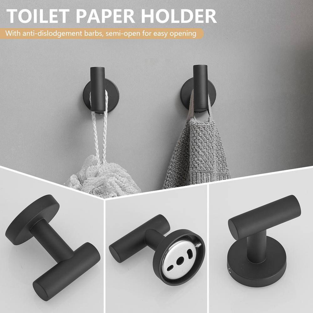 Matte Black Stainless Steel 4-Piece Bathroom Hardware Set