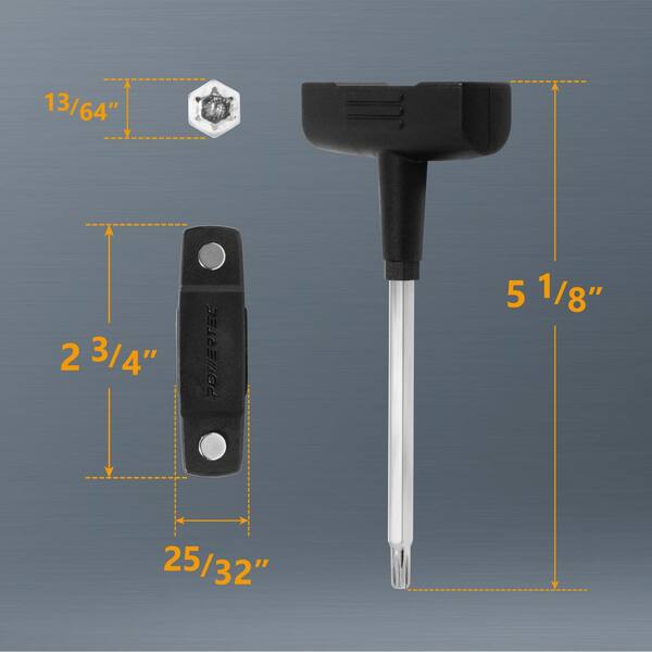 POWERTEC T Wrench for T30 Torx Type Screws, Replacement for DeWalt
