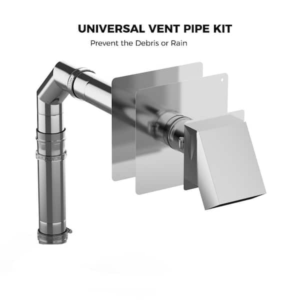 3 in. Stainless Steel Horizontal Termination Vent Kit for Indoor Gas Tankless Water Heater