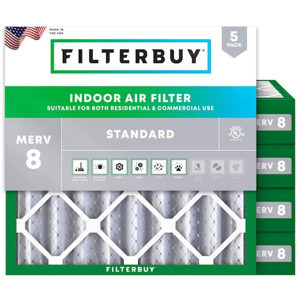 17 in. x 17 in. x 4 in. MERV 8 (FPR 5) Dust Defense Pleated HVAC AC Furnace Air Filters Replacement (5-Pack)