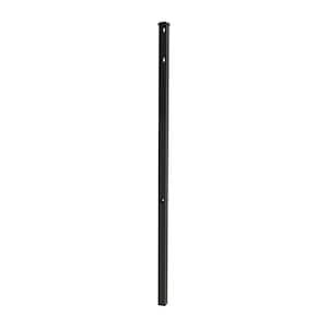 Vinings 2 in. x 2 in. x 6-1/2 ft. Black Aluminum Fence Line Post with Flat Cap