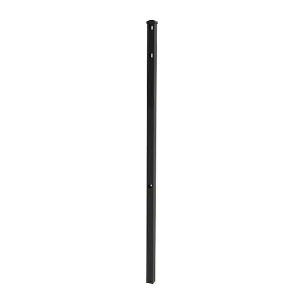 FORGERIGHT Vinings 2 in. x 2 in. x 6-1/2 ft. Aluminum Black Fence Line Post with Flat Cap (6-Pack)