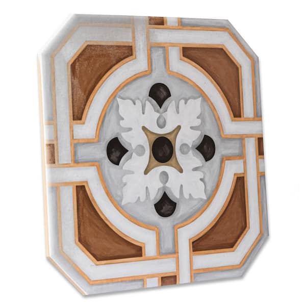 Vaudeville Octagon Deco Zimer with Taco Pink 8 in. x 8 in. Porcelain Floor and Wall Tile (11.25 sq. ft. /Case)