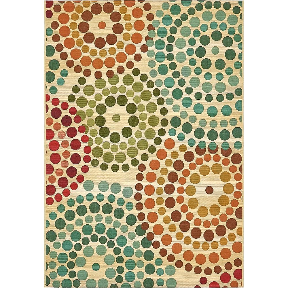 Unique Loom Outdoor Spark Beige 4' 0 x 6' 0 Area Rug 3138507 The Home