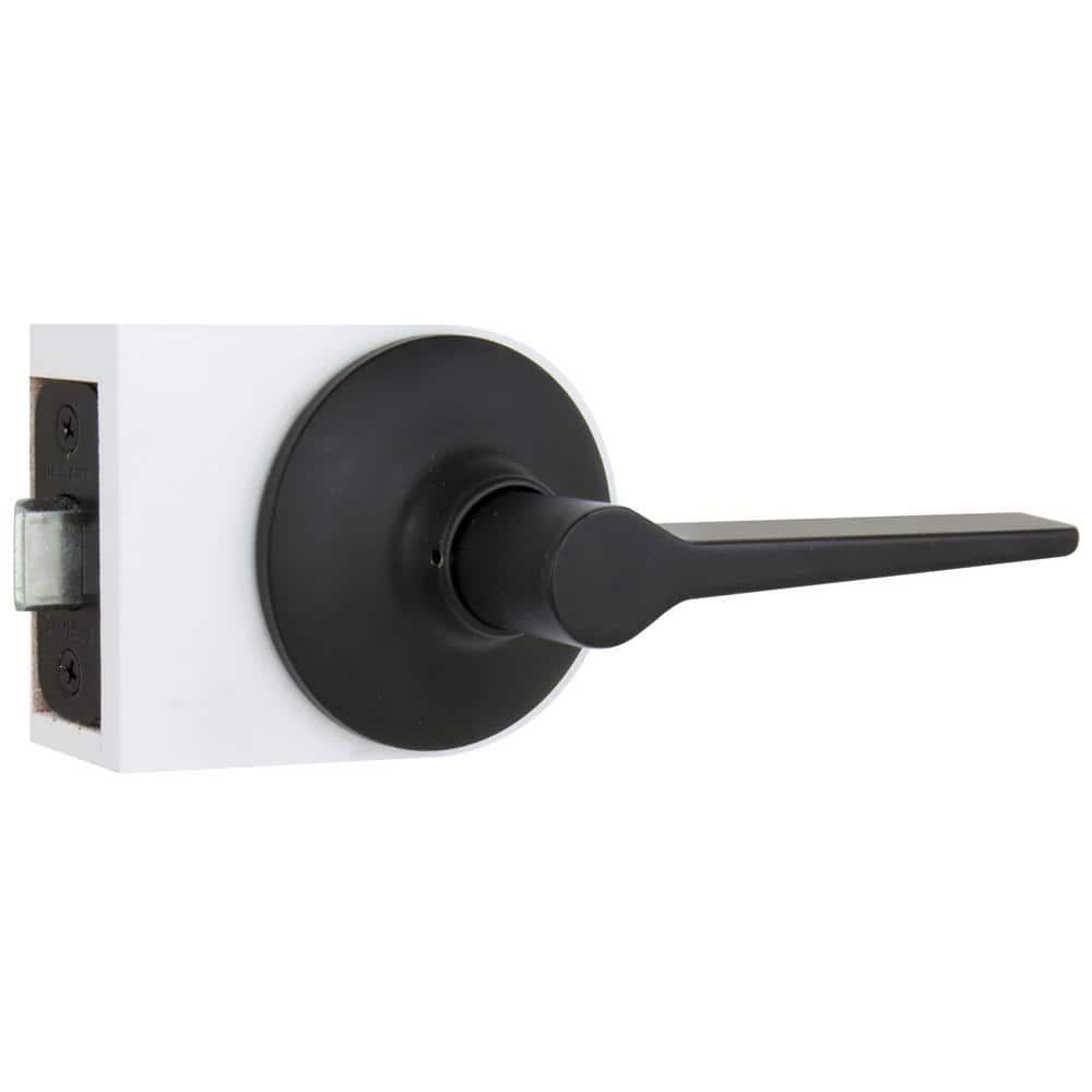 Matte Black Zinc Modern Hall/Closet Door Lever Set