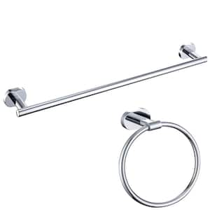 2 -Piece Bath Hardware Set with Mounting Hardware in Polished Chrome