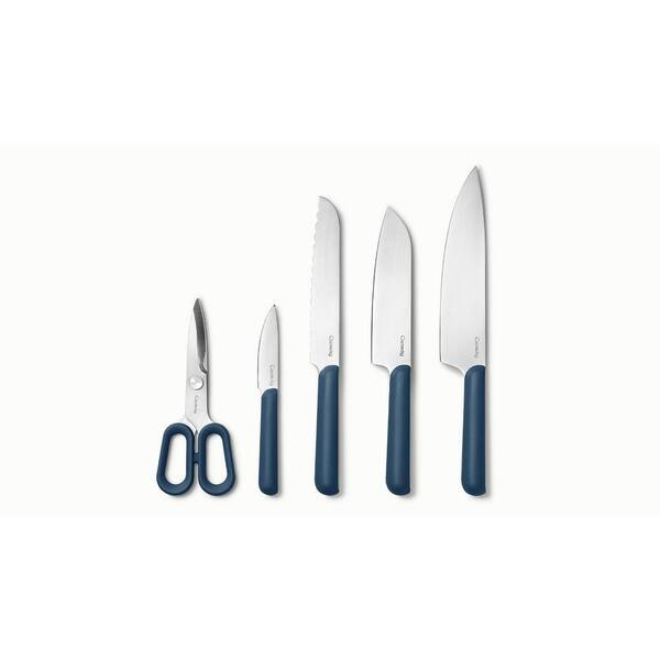 CARAWAY HOME 14-Piece Steel German Knife and Utensil Set in Navy