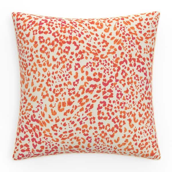 Pillow Perfect Abstract 25 in W x 5 in H Outdoor Floor Throw Pillows 1-Count in Sunny Spot Papaya