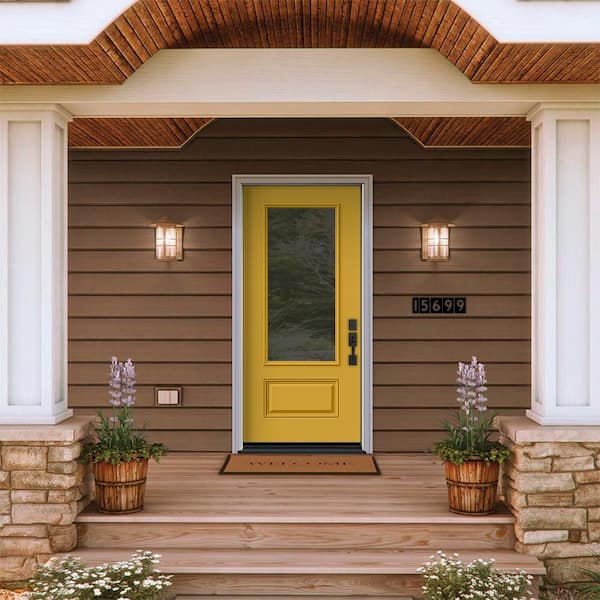 JELD-WEN 36 in. x 80 in. Left-Hand 3/4 Lite Clear Glass Harvest