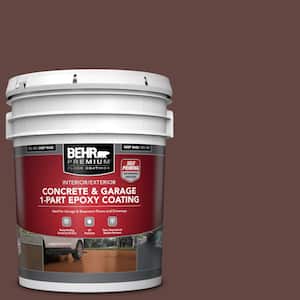 5 gal. #PMD-62 Black Plum Self-Priming 1-Part Epoxy Satin Interior/Exterior Concrete and Garage Floor Paint